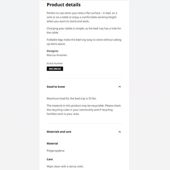 IKEA - KLIPSK Bed Tray - Picture 8 of 12